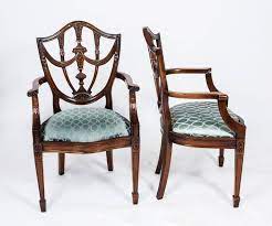 Needlepoint seat 40.75 high 20.5 wide 22.5 deep seat: Vintage Set Of 14 Federal Shield Back Dining Chairs At 1stdibs
