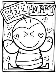 Halloween is a festival when people like to do some activities. Bee Happy Coloring Page Bee Coloring Pages Valentine Coloring Pages Happy Coloring Pages