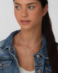 Annika Bella Small Cross Necklace, 925 Sterling Silver Faith Jewelry,  Religious Tiny Pendant Charm Necklaces, Gift for Her (Silver) : Clothing,  Shoes & Jewelry