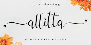 Claudy.this beautiful script is for those who are needing of elegance and stylish for their designs and particularly well suited for wedding invitations, save the date cards and feminine branding. Allitta Calligraphy Font Free For Personal