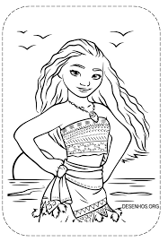 Jogos para colorir online e desenhos para imprimir e colorir. Desenhos Da Moana Para Colorir