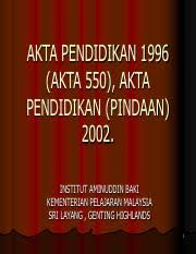 Pengenalan kandungan akta pendidikan 1996. Pdfslide Net Abm Akta Pendidikan 1 Pdf Akta Pendidikan 1996 Akta 550 Akta Pendidikan Pindaan 2002 Institut Aminuddin Baki Kementerian Pelajaran Course Hero