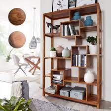 Es gibt wohl kaum ein wohnzimmer, das ohne ein regal auskommt. Finebuy Bucherregal Massiv Holz 115 X 180 Cm Wohnzimmer Regal Ablagefacher Design Landhaus Standregal Farbe Wahlbar
