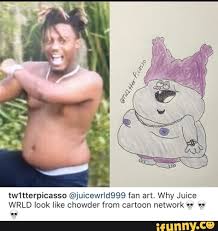 Higgins (born december 2, 1998), better known by his stage name juice wrld (pronounced as juice world), is an american rapper, singer, and songwriter. No Not Juicy Wrld Twitterpicasso Juicewrld999 Fan Art Why Juice Wrld Look Like Chowder From Cartoon Network Ifunny