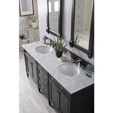 James Martin 72 Inch Brittany Double Sink Vanity With Carrara White Top Black Onyx 650 V72 Bko 3ocar In 2020 Marble Vanity Tops Double Sink Vanity Double Vanity