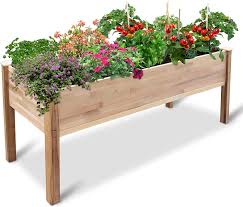 Made of cast stone, these planters are durable and outdoor safe. Deck Great For Outdoor Patio Elevated Wood Planter For Growing Fresh Herbs Balcony Jumbl Raised Canadian Cedar Garden Bed 49x34x30 Vegetables Succulents Other Plants At Home Flowers Raised Beds Patio Lawn