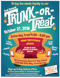 Trunk Or Treat Flyer And Poster Trunk Or Treat Treats Flyer