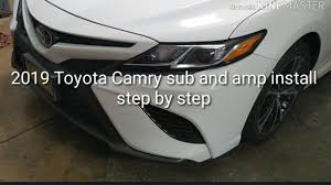 2019 camry xse 4 cylinder black with red interior overview! 2019 Toyota Camry Subwoofer Amp Install With Stock Head Unit Step By Step Youtube
