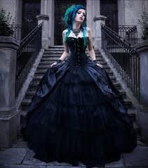 Black Gothic Corset Prom Ball Gowns Victorian Wedding Dress Goth Prom Dress Emo Wedding Dresses