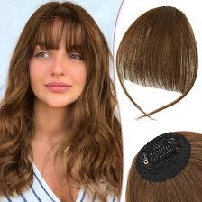 RUWISS Frangia Clip Capelli Veri Natural Frangetta Frontale Extension 100%  Capelli Veri Bangs Hair Clip Frangia Posticci per Capelli Umani per Donna  (Marrone medio) : Amazon.it: Bellezza