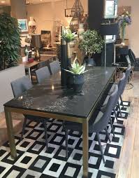 Lulu Vanilla Noir Caesarstone Dining Table Moss Furniture Dining Table Trendy Furniture Furniture Showroom