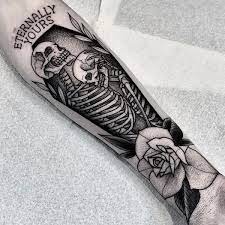 Eternally Yours | Sleeve tattoos, Skeleton tattoos, Spooky tattoos
