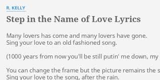 Lyrics to i believe i can fly by r. Step In The Name Of Love Lyrics By R Kelly Many Lovers Has Come