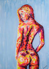Art woman body art on the body dancing in ultraviolet light. Nude Erotic Woman Body Painting By Arina Yastrebova Artmajeur