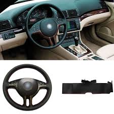 brand new diy sewing on pu leather steering wheel cover exact fit for bmw e39 e46 325i e53 x steering wheel cover car steering wheel cover interior accessories