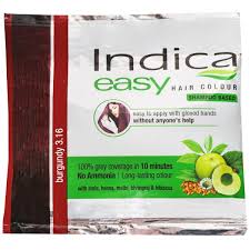 Buy Indica Easy 10 Minutes Shampoo Based Hair Colour 3.16 Burgundy 25 ml  Online | Flipkart Health+ (SastaSundar)