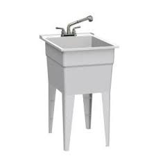 Mustee 93.600 two handle laundry faucet chrome. Rugged Tub 18 In X 24 In Polypropylene Granite Laundry Sink With 2 Hdl Non Metallic Pullout Faucet And Installation Kit N52gk1 The Home Depot Laundry Sink Utility Tub Utility Sink