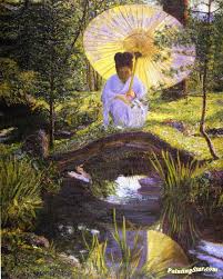 Artwork made by j.r.hamm #garden #art #sculpture. In A Japanese Garden Artwork By Lilla Cabot Perry Oil Painting Art Prints On Canvas For Sale Paintingstar Com Art Online Store