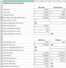 R O I Calculator Herco Led Lights Solutions