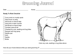 Grooming Journal Coloring Page Horse Grooming Horse Anatomy Horses