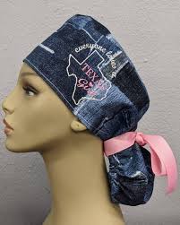 Embroidered Texas Girl Ponytail, Hybrid, Surgeon Scrub Hat