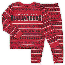 Preschool Red Black Tampa Bay Buccaneers Wordmark Long Sleeve T Shirt Pants Pajama Set