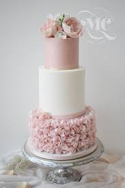 Pink Ruffles Mama Cakes Cumbria Luxury Wedding Cakes Ruffle Wedding Cake Blush Wedding Cakes Floral Wedding Cakes
