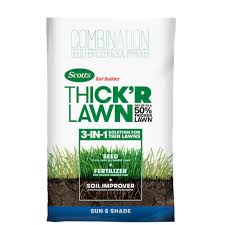 Scotts 40 Lbs 4 000 Sq Ft Turf Builder Thick R Lawn Sun And Shade 30158 1 The Home Depot Turf Builder Lawn Fertilizer Seeding Lawn