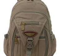 Mochila Masculina Notebook Lona Jeans Grossa Recorçada Cor Bege Desenho Do  Tecido Liso