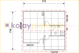 Çiftlik ev villaları ve projeleri, siding kaplama cepheli. 55 M2 Prefabrik Ev Tip 1 2 1 Kolay Prefabrik