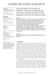 A fairy tale adventure about a beautiful young woman and her one true love. Pdf The Adventure Screenplay In William Goldman The Playful And The Ironic In Butch Cassidy And The Sundance Kid And The Princess Bride