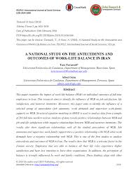 Technology infrastructure and connectivity (darus & robit). Pdf A National Study On The Antecedents And Outcomes Of Work Life Balance In Iran