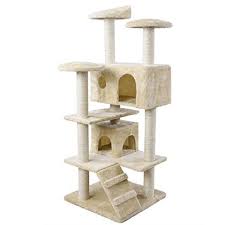 Songmics Kratzbaum Kletterbaum Mittelhoch 132cm Beige Pct36m Kedi Hayvanlar Ale