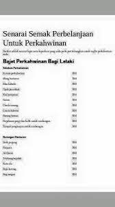 Well bbl nak kongsi checklist untuk korang take noted sebelum tiba hari majlis perkahwinan. Checklist Bajet Kahwin Untuk Bakal Pengantin Lelaki Perempuan Remaja