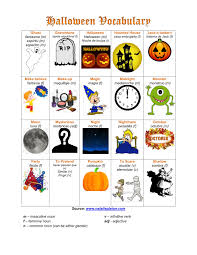 Halloween Vocabulary Part 2 Halloween Spanish Vocabulary Halloween Vocabulary Lessons For Kids Spanish Lesson Plans