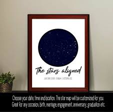 Star Map Print Star Chart Wedding Gift Engagement Gift Graduation Gift Star Map Birth Star Map Print Night Sky Print