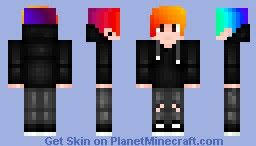 Rainbow Hair Guy With Hoodie Requested By Cambw12321 Minecraft Skin Rainbow Hair Minecraft Skin Minecraft Skins Rainbow