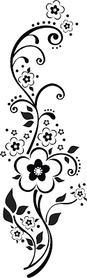 Http Flowerillust Com Img Flower Flower4937 Png Vector Fleurs Arabesques Fioritures Broderie A La Main Motifs De Broderie Dessin Noir Et Blanc