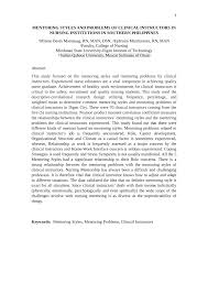 Taught multiple courses in the university clinical nursing program to undergraduate students training to become nurses. Pdf Mentoring Styles And Problems Of Clinical Instructors In Nursing Institutions In Southern Philippines