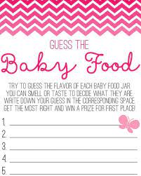 Butterfly Guess The Baby Food Game Sheet Baby Food Game Baby Food Recipes Printable Baby Shower Games