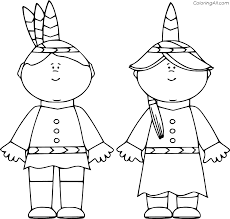 Pilgrim boy coloring page to color, print or download. Native American Boy And Girl Coloring Page Coloringall