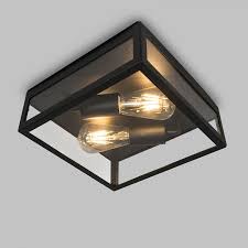 Industrial Square Ceiling Lamp 2 Black Ip23 Rotterdam Outdoor Ceiling Lights Ceiling Lights Ceiling Lamp