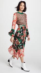 Rixo Chrissy Dress Designer Dresses Casual Street Style Dress Mixed Prints Outfit