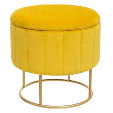Pouf Coffre Pumpkin Moutarde En Velours Atmosphera Createur D Interieur Pouf Coffre Pouf Pouf Jaune