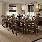 One round dining table + eight dining chairs + one long buffet with mirror frame and marble + one cabinet with glass shelves. Amazon Com Hillsdale Park Avenue 11 Piece Dining Set In Dark Cherry Table Chair Sets