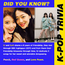 Iu And Sulli Friendship Is Truly Unbreakable And Heartwarming Uaena Are Yall Excited For Iu S Upcoming Concert Friendship Songs Did You Know Trivia Songs