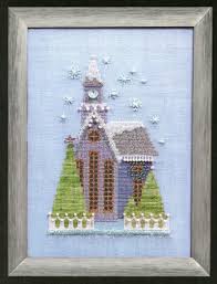 14 fits nicely in a 6x8 frame. Little Snowy Lavender Church Cross Stitch Pattern Embroidery Patterns By Nora Corbett