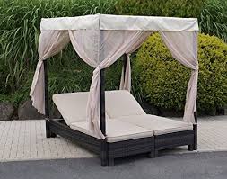 Doppelliege Mit Baldachin Antibes Alu Polyrattan Mocca Mit Rollen Doppelliege Antibes Baldachin