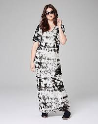 Black And White Tie Dye T Shirt Dress Black X2f White Tie Dye T Shirt Maxi Dress Simply Be Midi Maxi Dress Plus Size Dresses Maxi Dress