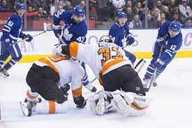 Maple Leafs Dominate Flyers Johnsson With First Period Hat Trick Maple Leafs First Period Toronto Maple Leafs